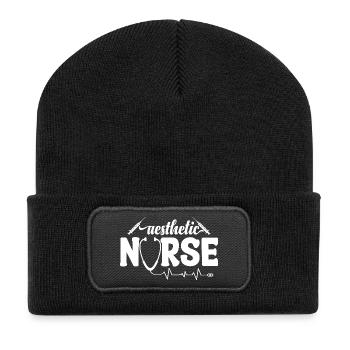 Infirmière esthétique Médecine Spa Dermatologie Botox - Beanie recyclé à patch - noir - Devant