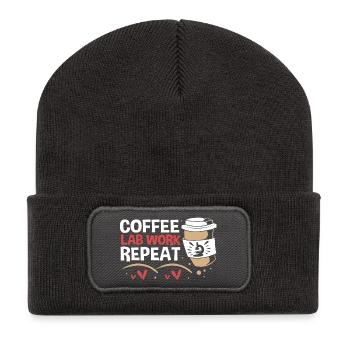 Laboratoire Biologie Chimie Microscope Laboratoire - Beanie recyclé à patch - charbon - Devant