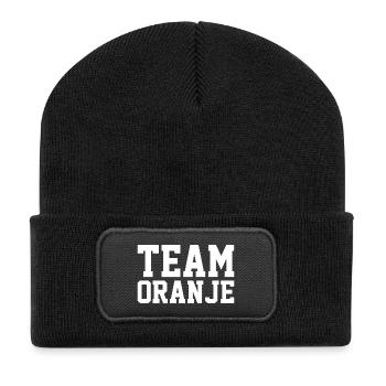 Team Oranje - Nederland - Netherlands Niederlande - Recycelte Patch Beanie - Schwarz - Vorne