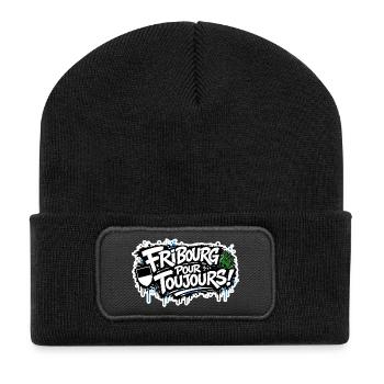 Fribourg pour toujours - Recycelte Patch Beanie - Schwarz - Vorne