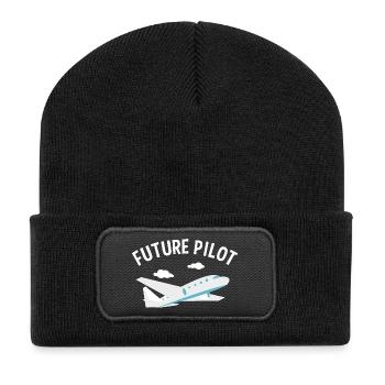 Future Pilot Tee - Recycled Patch Beanie - black - Front