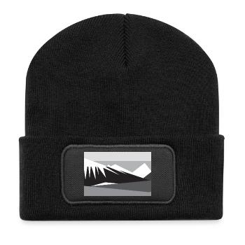 Geometic mountain silhouette - Recycled Patch Beanie - black - Front