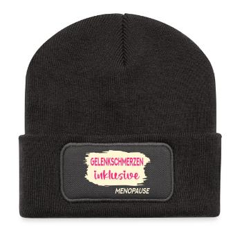 GELENKSCHMERZEN WECHSELJAHRE MENOPAUSE - Recycelte Patch Beanie - Dunkelgrau - Vorne