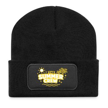 The Summer Crew: Sun Palm & Waves - Recycled Patch Beanie - black - Front