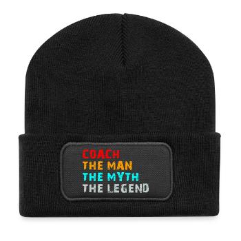 Coach The Man The Myth The Legend Funny Gift - Recycelte Patch Beanie - Schwarz - Vorne