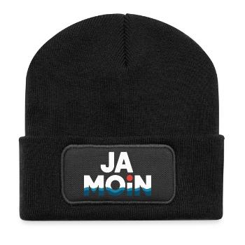 Ja Moin Norddeutschland Hamburg Gamer Meme Moin - Recycelte Patch Beanie - Schwarz - Vorne