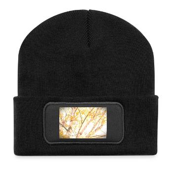 6 - Recycelte Patch Beanie - Schwarz - Vorne