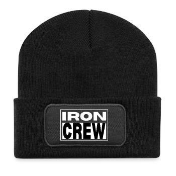 Iron Crew Bold Monochrome Gym Fitness - Recycled Patch Beanie - black - Front