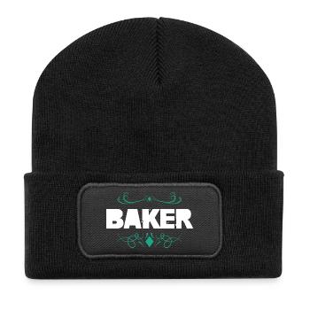 Baker Decorative Typography - Recycled Patch Beanie - black - Front