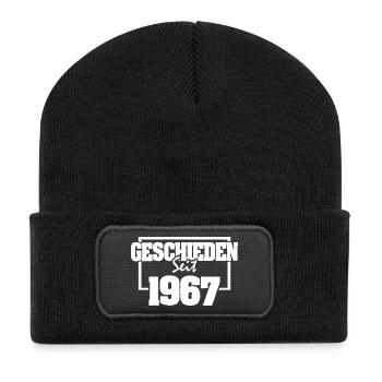 Sprueche 1967 - Recycelte Patch Beanie - Schwarz - Vorne