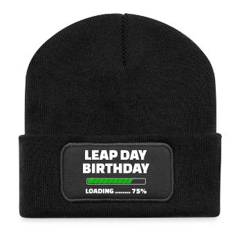 Leap Day Birthday Loading - Recycled Patch Beanie - black - Front