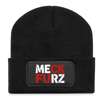 Meck Furz | Merz - nicht mein Kanzler - Recycelte Patch Beanie - Schwarz - Vorne