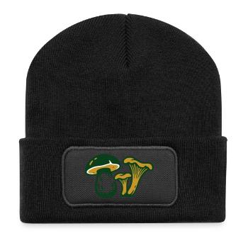 Waldpilze Natur Grafik - Recycelte Patch Beanie - Schwarz - Vorne