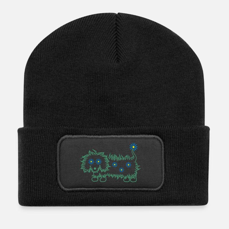 grasdackel 3col - Recycelte Patch Beanie - Schwarz
