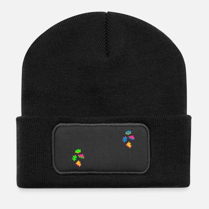 vier Puzzleteile - Recycelte Patch Beanie - Schwarz