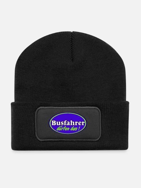 Busfahrer Bus Omnibus Kraftfahrer Schulbus (25) - Recycelte Patch Beanie - Schwarz