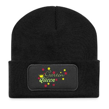 Gartenqueen - Recycelte Patch Beanie - Schwarz - Vorne