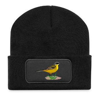 Nordische Schafstelze - Recycelte Patch Beanie - Schwarz - Vorne