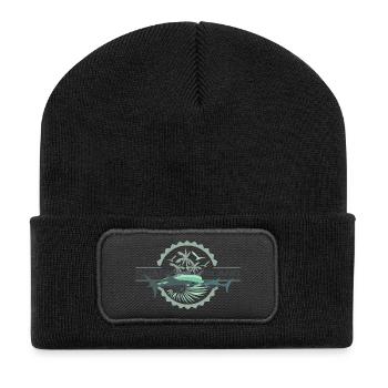 sharkisland-sharkshirt - Recycelte Patch Beanie - Schwarz - Vorne