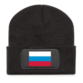 russia flag - Beanie recyclé à patch - charbon - Devant