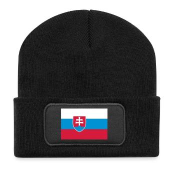 slovakia flag - Recycelte Patch Beanie - Schwarz - Vorne