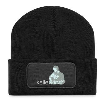 Gitarrist "Kellerkind" (Schwarz und weiß) - Recycelte Patch Beanie - Schwarz - Vorne