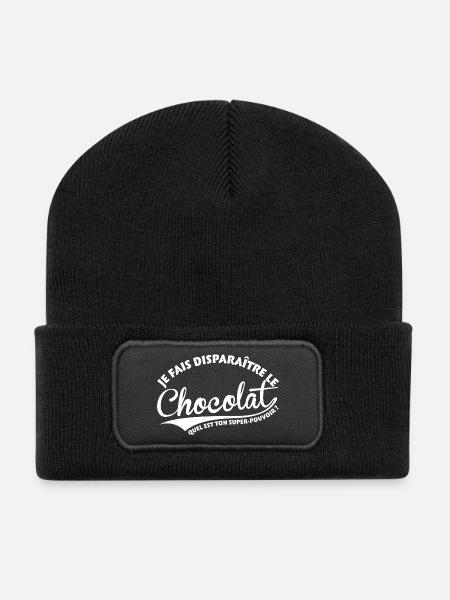 Disparaître le chocolat - Beanie recyclé à patch - noir