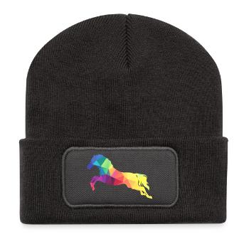 Saut de cheval - Beanie recyclé à patch - charbon - Devant