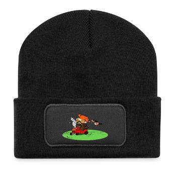 Cheffe on Tour - Recycelte Patch Beanie - Schwarz - Vorne