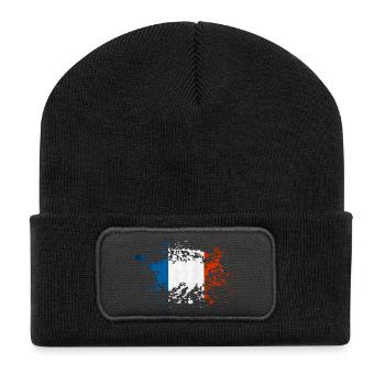 france eclaboussure - Beanie recyclé à patch - noir - Devant