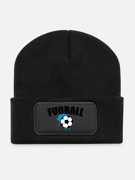 Fußball Soccer Splash 3c - Recycelte Patch Beanie - Schwarz