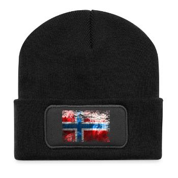 Norwegian flag - Recycled Patch Beanie - black - Front