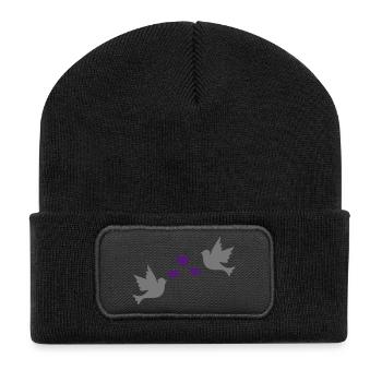 Liebe - Recycelte Patch Beanie - Schwarz - Vorne