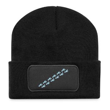 footprints - Beanie recyclé à patch - noir - Devant