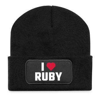 I Love RUBY - Recycled Patch Beanie - black - Front