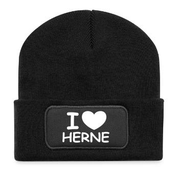 I ♥ Herne - Beanie recyclé à patch - noir - Devant