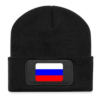 RUSSIA FLAG round corner 400 dpi - Recycelte Patch Beanie - Schwarz - Vorne