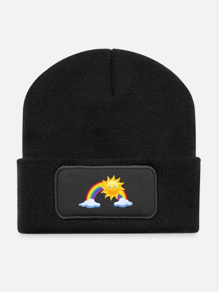 rainbow - Recycled Patch Beanie - black