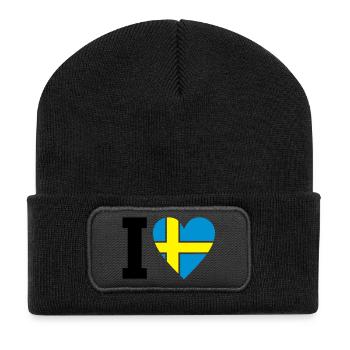 schweden_ilove_50 - Recycled Patch Beanie - black - Front