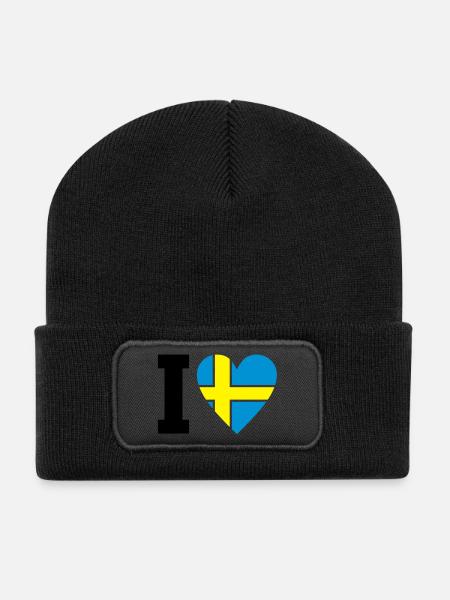 schweden_ilove_50 - Recycled Patch Beanie - black
