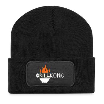 Grill König - Recycelte Patch Beanie - Schwarz - Vorne