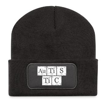 Tableau Périodique AuTiSTiC Nerd Geek - Beanie recyclé à patch - charbon - Devant
