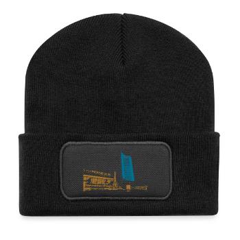 Leipzig Gewandhaus Uni Riese Geschenkidee - Recycelte Patch Beanie - Schwarz - Vorne