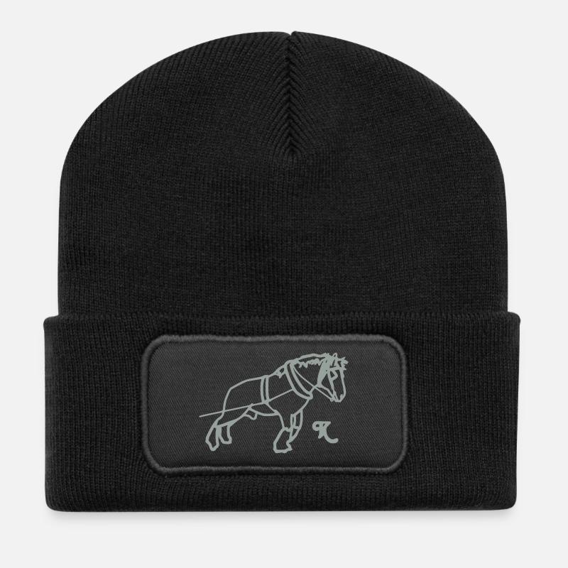 kaltblutziehtsilhouette - Recycelte Patch Beanie - Schwarz