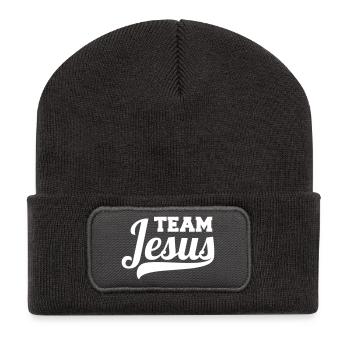 Team Jesus funny gift for Christians - Recycled Patch Beanie - dark grey - Front
