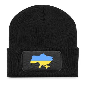 ukraine - Recycelte Patch Beanie - Schwarz - Vorne