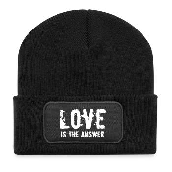 L'amour est la réponse - Beanie recyclé à patch - noir - Devant