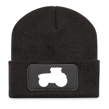 Traktor Trecker Ackerschlepper Schlepper - Recycelte Patch Beanie - Dunkelgrau - Vorne