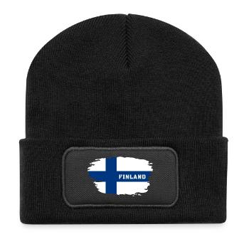 Finland Flag / Gift Helsinki Scandinavia - Recycled Patch Beanie - black - Front