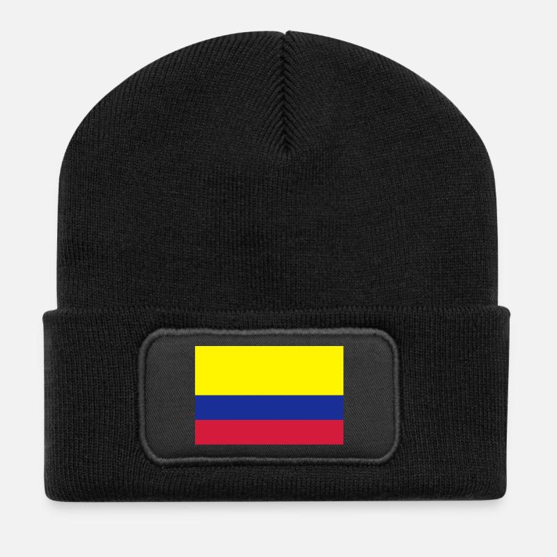drapeau_colombie - Recycelte Patch Beanie - Schwarz
